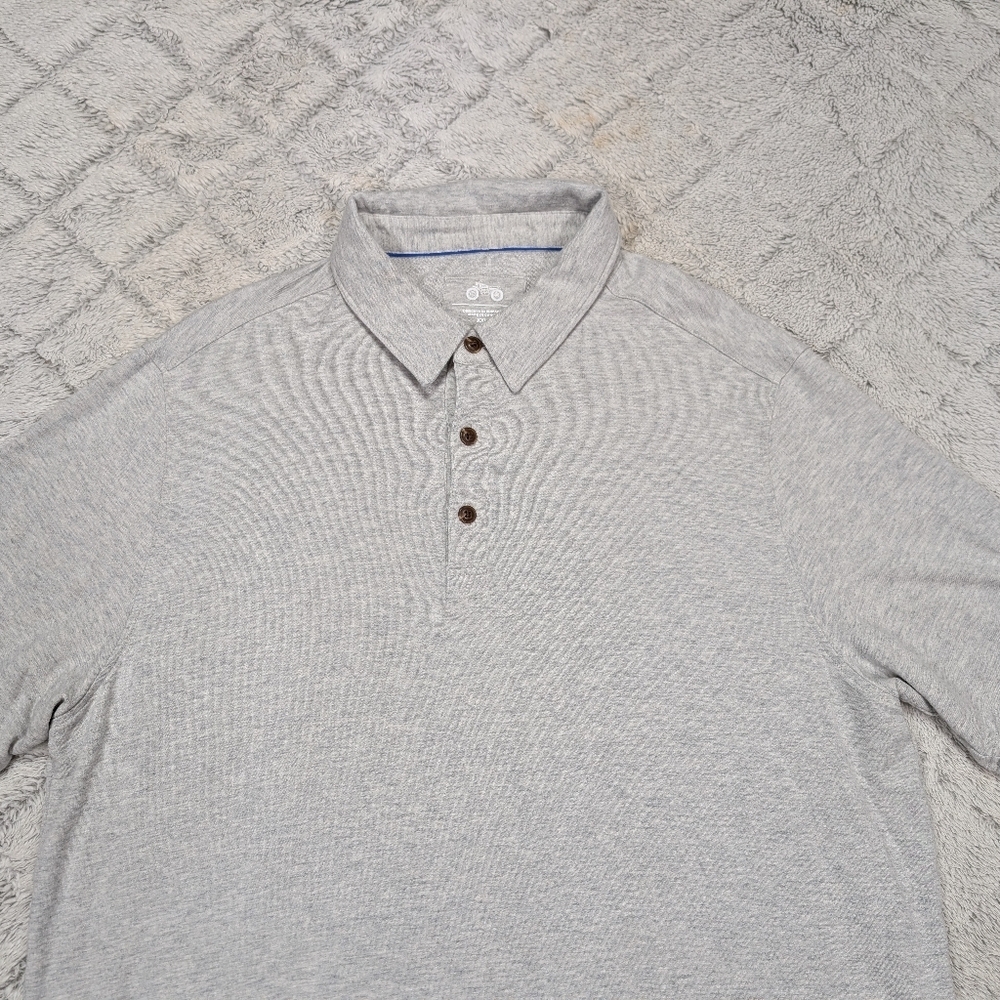 Mugsy Shirt Mens XXL Gray Heathered Polo Short Sleeve Cashmere Blend Casual - Picture 2 of 7
